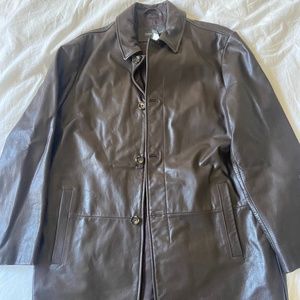 Banana Republic Leather Trench Coat - Medium